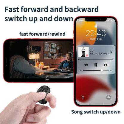 Fingertip Wireless Bluetooth Remote Control,2025 New Remote Control Page Bluetooth Scrollerring,Short Video and Music Camera Shutter Remote Controller Phone Selfie Cellphone Smartphone Selfie Accessory Self-Timer