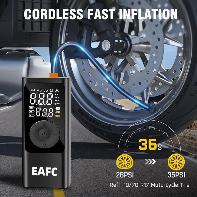 Digital Display Car Air Pump with Tire Pressure Monitor, Wireless Tire Inflator, 4500Mah Car Air Compressor, USB Rechargeable Tire Air Pump with LED Light