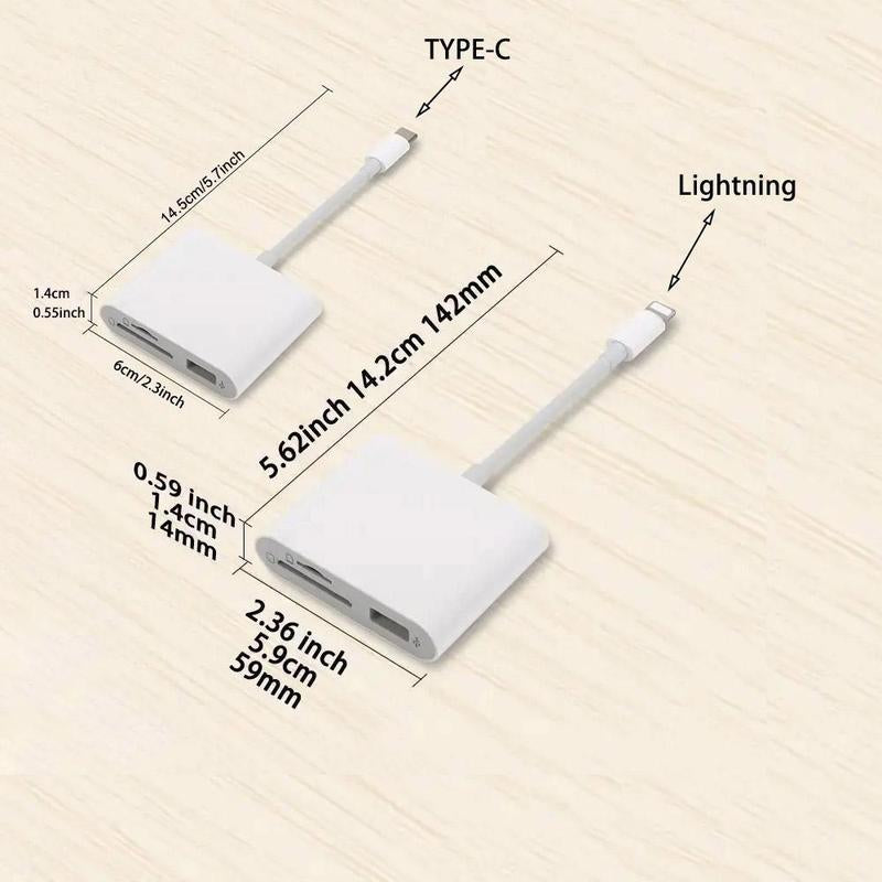 SD Card Reader for Iphone, Summer Memory Card Reader with USB Camera Adapter for Fall, Cards Reader, Plug & Play Trail Game Digital Camera SD Card Viewer Supports SD & TF Card Micro SD Card Adapter for Ipad No App Required, Phone Accessories