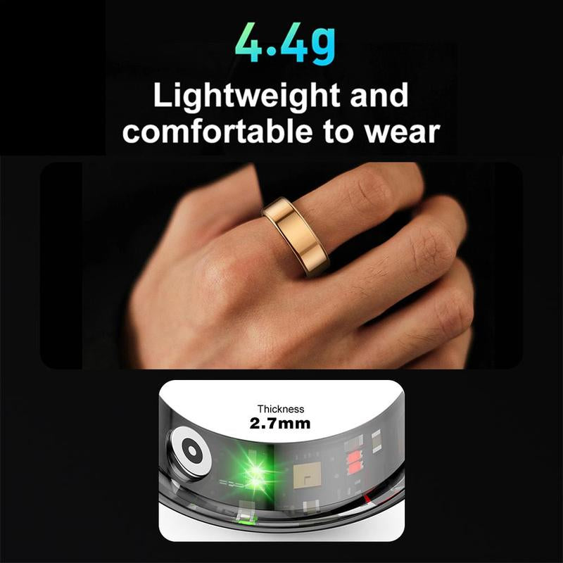 Smart Ring, Multifunctional IP68 Waterproof Activity Tracker with Multiple Sports Modes, Fashionable Wearable Devices for Men & Women