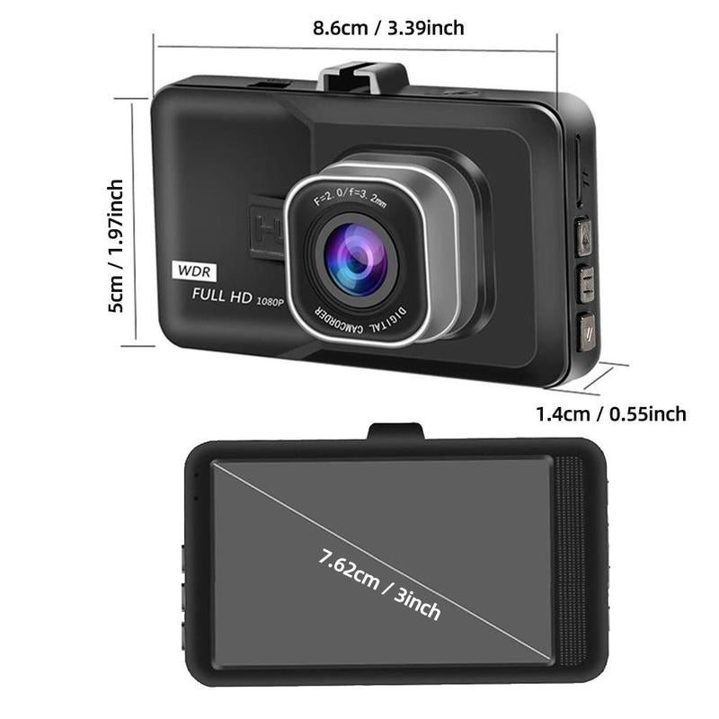 Car Dash Camera, 1080P Ultra Wide Angle HD Lens HD Night Vision Car WDR, Motion Detection, Parking Mode Car Video Recorder with 32GB Memory Card