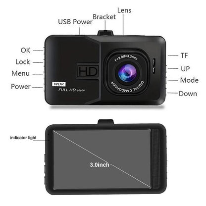 Car Dash Camera, 1080P Ultra Wide Angle HD Lens HD Night Vision Car WDR, Motion Detection, Parking Mode Car Video Recorder with 32GB Memory Card